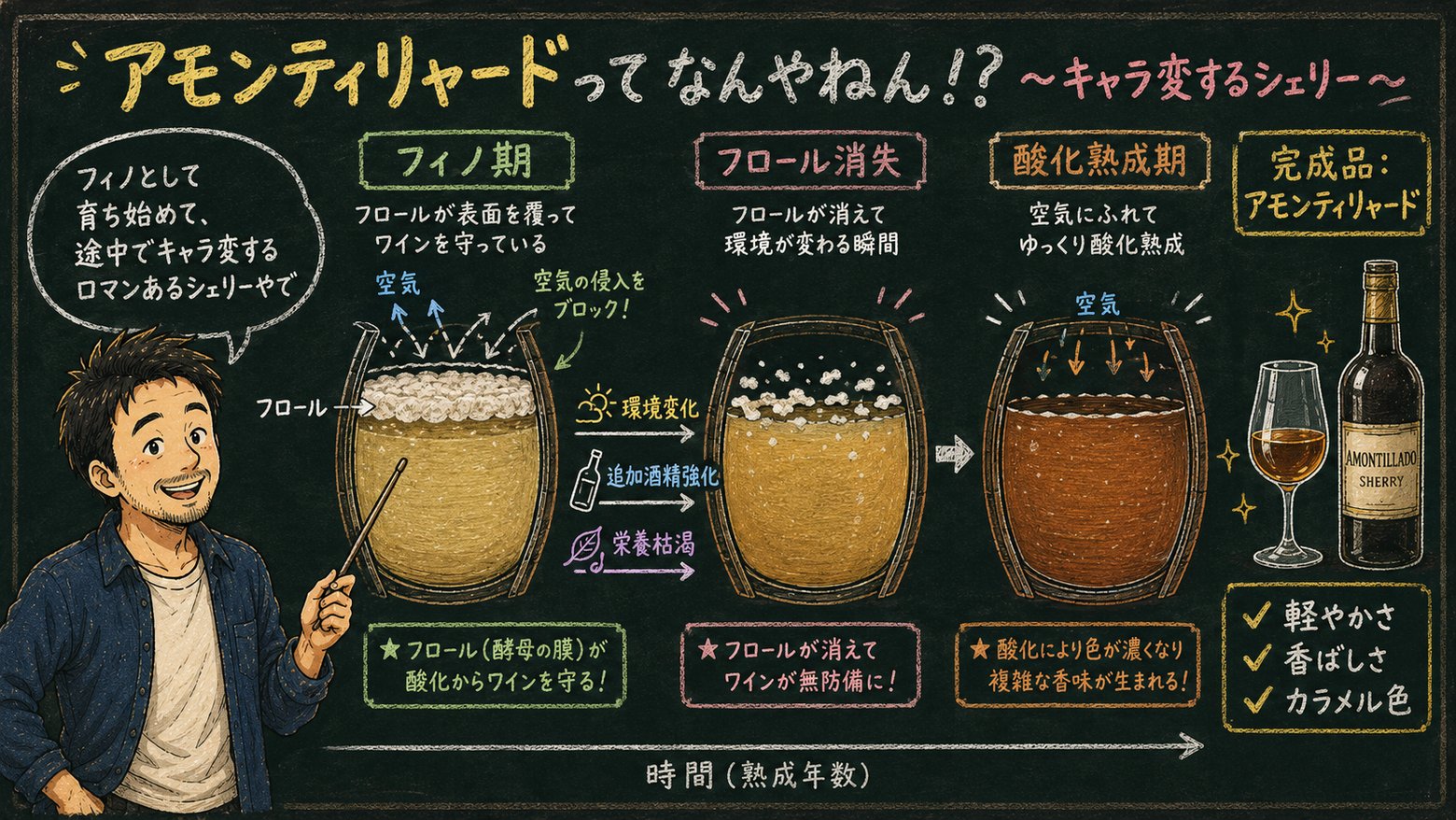 アモンティリャード〜キャラ変するシェリー〜の解説図