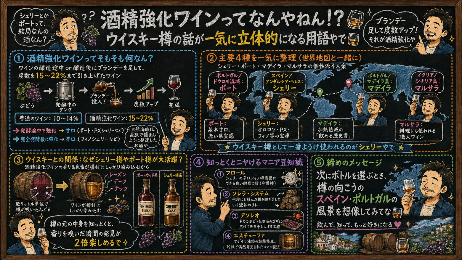 「酒精強化（ワイン）」の解説図