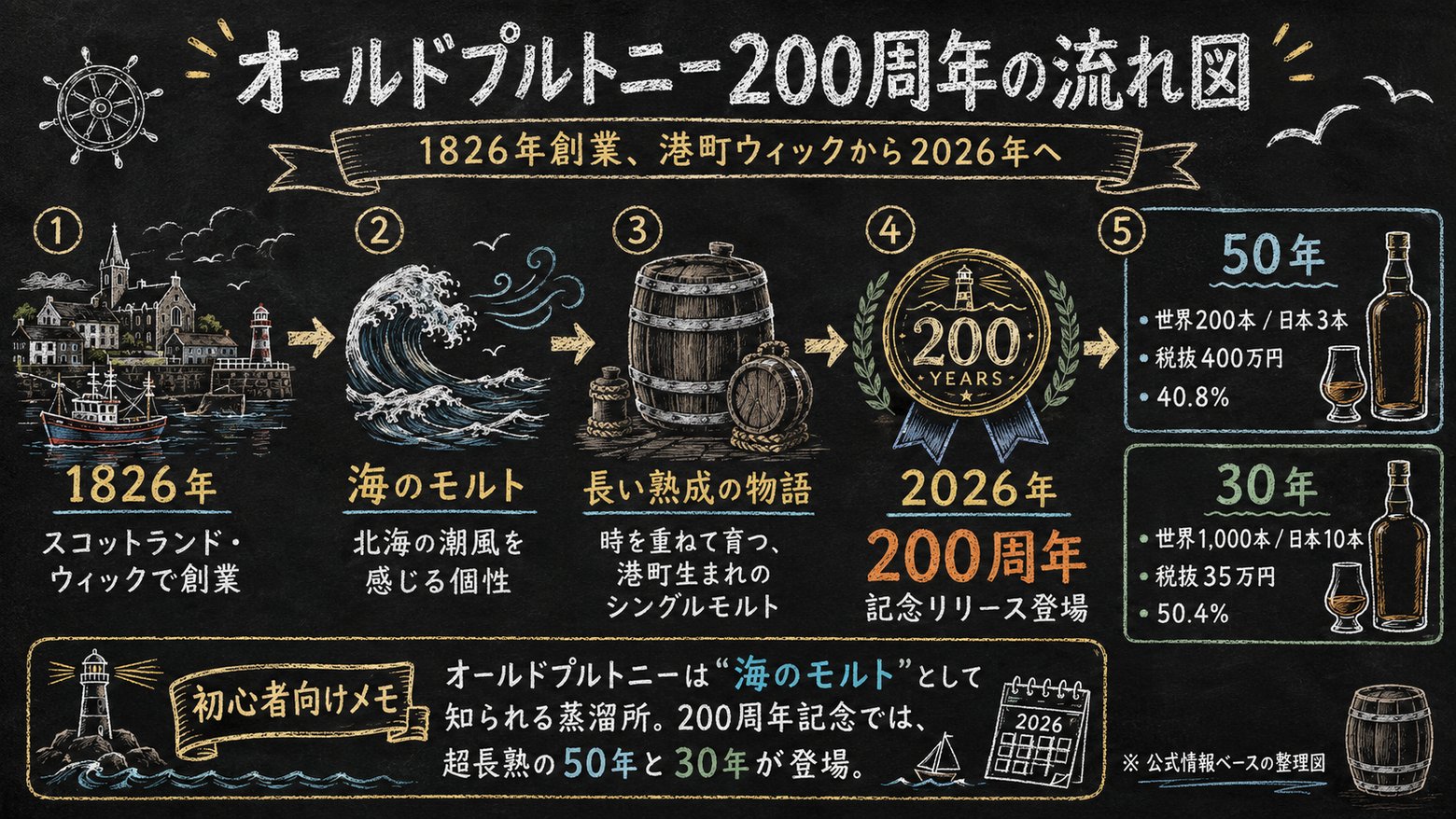 オールドプルトニー200周年の流れ図（1826年→2026年）