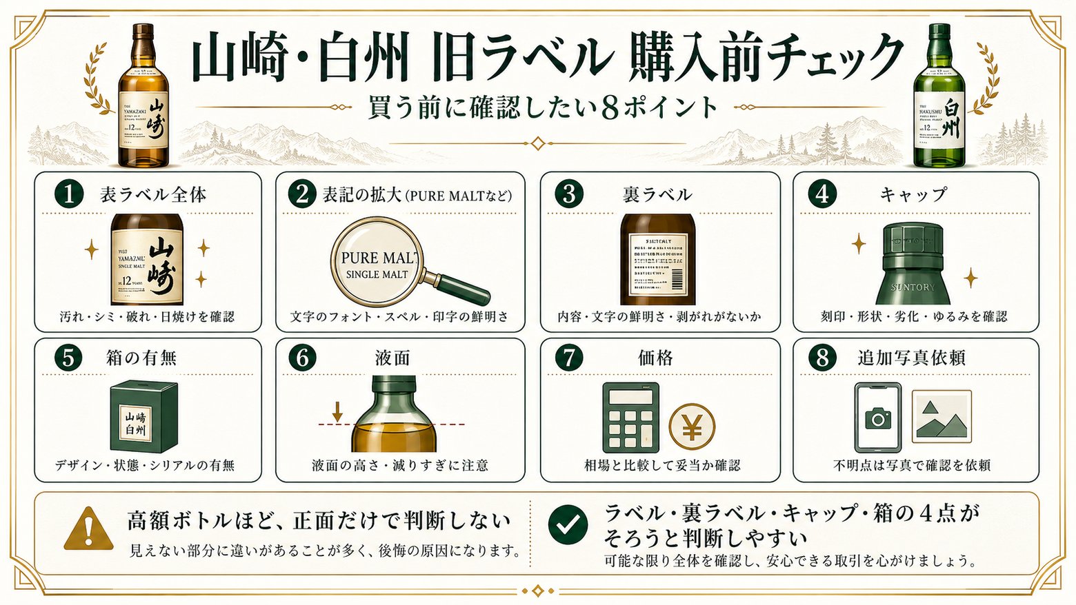 山崎・白州 旧ラベル 購入前チェック